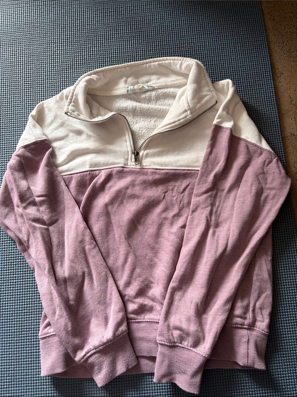 Hippie Rose Pink & Cream Quarter-Zip Pullover Sweatshirt